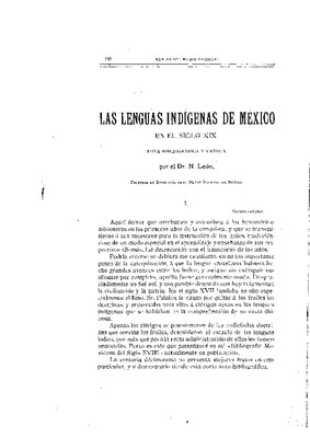 Las lenguas indígenas de México en el siglo XIX. Nota bibliográfica y crítica.