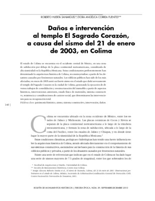 Daños e intervención al templo El Sagrado Corazón, a causa del sismo del 21 de enero de 2003, en Colima