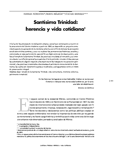 Santísima Trinidad: herencia y vida cotidiana