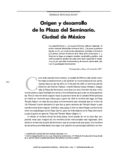 Origen y desarrollo de la Plaza del Seminario, Ciudad de México