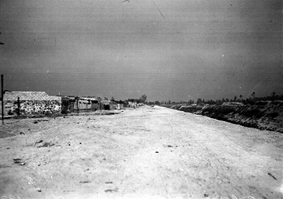 Calle y casas humildes en la colonia Moctezuma, panorámica