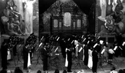 Músicos durante un concierto