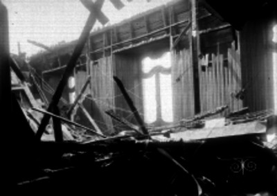 Restos de una casa destruída durante un incendio