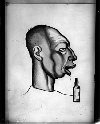 Caricatura de un alcohólico, reprografía