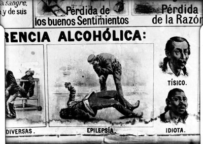 Caricaturas sobre consecuencias de salud por alcoholismo, reprografía