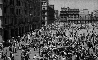 Manifestaciones obreras en el zócalo de la cd. de México