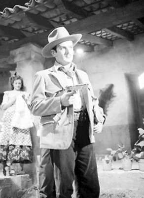 Actriz recibiendo instrucciones durante la filmación de una película de Julio Bracho