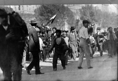 Francisco I. Madero durante su trayecto a Palacio Nacional