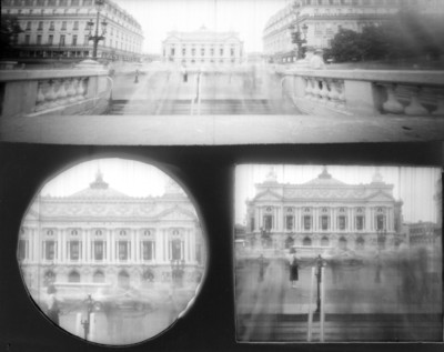 Tres vistas del Palacio de la Ópera de París