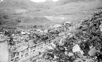 Restos de la bóveda maya del edificio A