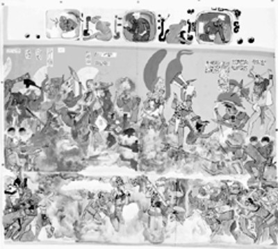 Guerreros mayas en batalla, escena de Bonampak