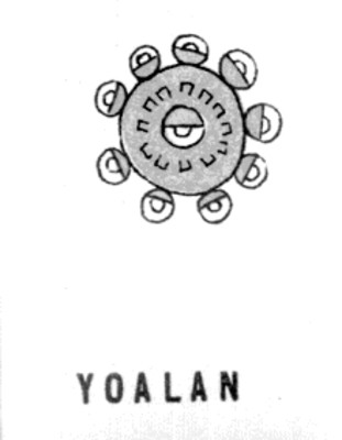 Glifo de "Yoalan" procedente del libro Nombres geograficos de México
