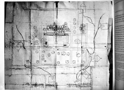 "Mapa de Huexutla en la Huasteca, diocesis de México, 1580", reprografía