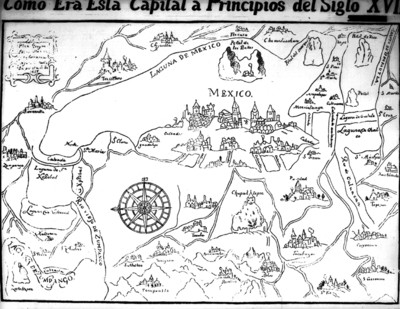 Mapa de México, de su comarca y lagunas por el Dr. Diego Zisneros en el año 1618, reprografía