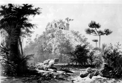 Teocallis en Chichén Itzá, El Castillo, lámina 22, reprografía bibliográfica