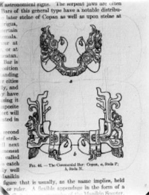 Ilustración de estelas de Copán, reprografía bibliográfica