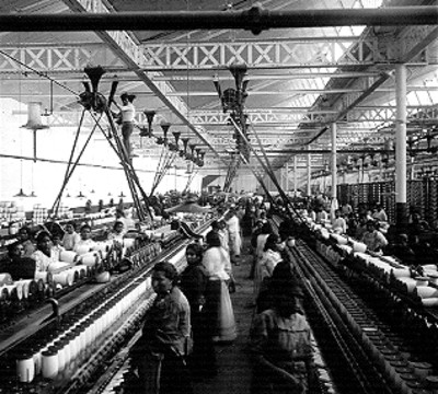 Departamento de hilados de la fábrica de Río Blanco, interior