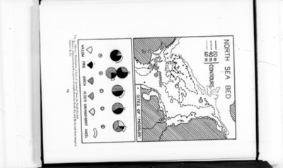 Mapa del mar del norte y yacimientos de moorlog, reprografía