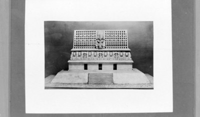 Dibujo del templo III de Yaxchilán, reprografía