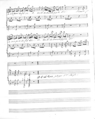 Primer estrofa del Himno Nacional Mexicano, partitura