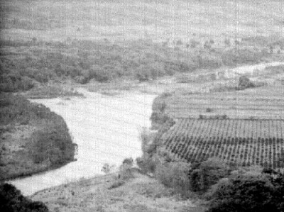 Campos de cultivo y ríos, panorámica