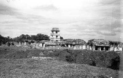 Vista panorámica del Palacio en Palenque