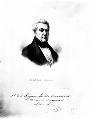 "Lucas Alamán" y Escalada, político, litografía