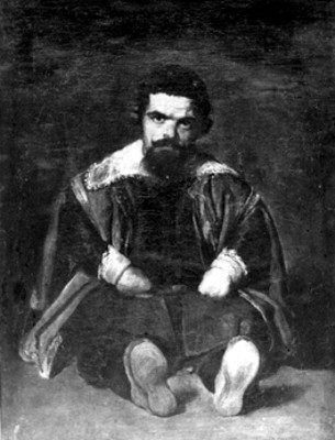 El bufón Sebastián de Morra de Diego Velázquez, "D. Sebastián de Morra, nain de Philippe IV", reprografía