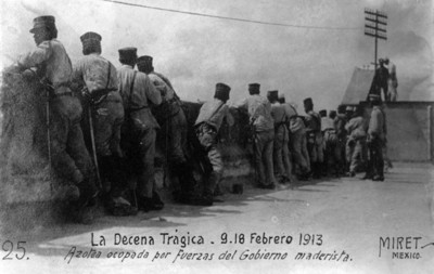 Azotea ocupada por Fuerzas del Gobierno Maderista