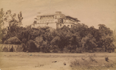 Castillo de "Chapultepec" y acueducto, vista parcial