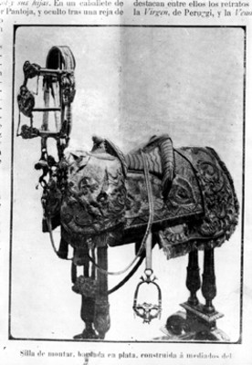 Silla de montar bordada en plata, reprografía