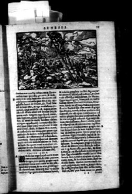 Pasaje bíblico, Génesis, textos en latín e ilustraciones