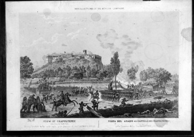 "Visita del Ataque al Castillo de Chapultepec", grabado