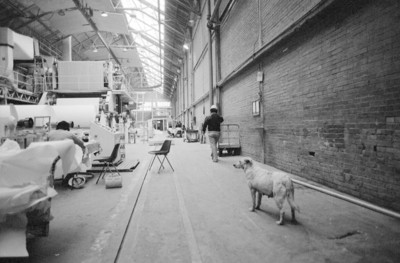 Trabajadores en la fábrica de papel San Rafael, interior