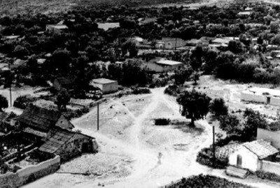 Vista aérea de ranchería en Epazoyucan
