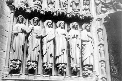 Esculturas del pórtico del Juicio Final, detalle