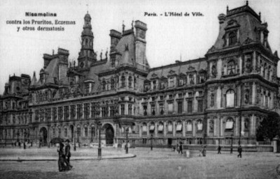 Grabado del "Hôtel de Ville" en París