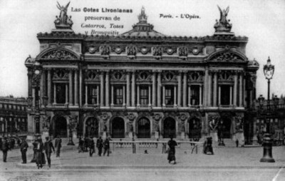 Vista de la fachada de La Ópera de París