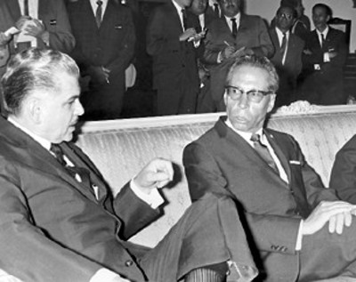 Los presidentes de México Gustavo Díaz Ordaz y de Guatemala Julio Cesar Montenegro se entrevistan en Palacio Nacional
