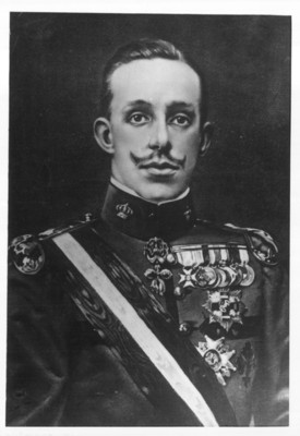 "Alfonso XIII", Rey de España, reprografía de una pintura