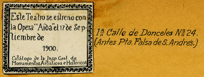 Placa en 1° calle de Donceles N° 24
