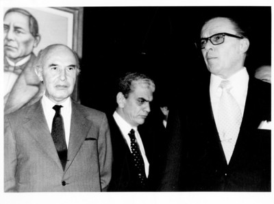 Alfonso García Robles durante la ceremonia de toma de posesión como Secretario de Relaciones Exteriores
