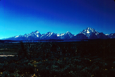 Vista de la cadena montañosa de Teton desde el Jackson Hole