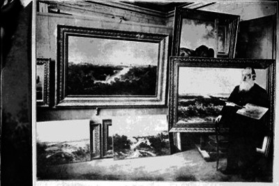 José Maria Velasco en su estudio, retrato