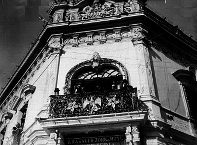 Porfirio Díaz, William Howard Taft y funcionarios en el balcón de un edificio