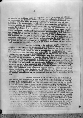 Página 3 del tratado firmado entre Rafael Zubarán C. y Adolfo de la Huerta