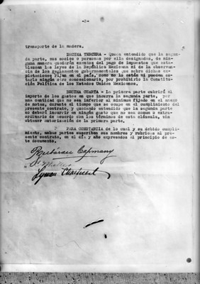 Ultima página del tratado firmado por Rafael Zubarán y Adolfo de la Huerta