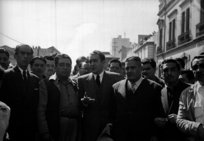 Trabajadores durante una huelga