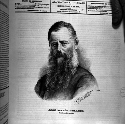 Grabado de José María Velasco, retrato
