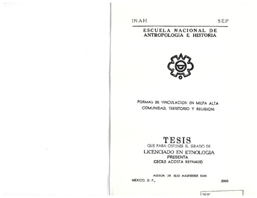 Comunidad, territorio y religión